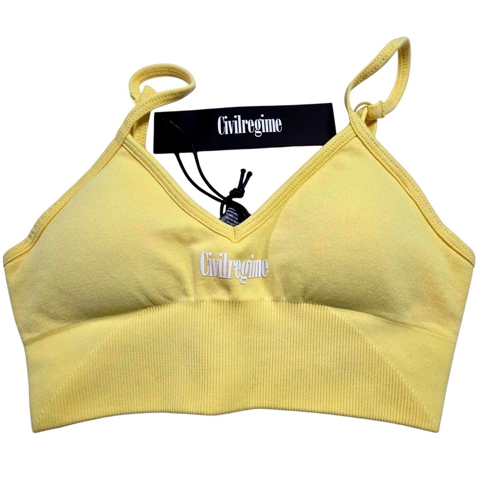 Civil Regime Kelly Seamless Sports Bra Pastel Yellow Size XS
